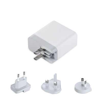Многопортовое USB-зарядное устройство для стены с взаимозаменяемыми розетками, 60 Вт USB-A и USB-C адаптер питания для дома, офиса и путешествий