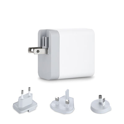 Многопортовое USB-зарядное устройство для стены с взаимозаменяемыми розетками, 60 Вт USB-A и USB-C адаптер питания для дома, офиса и путешествий