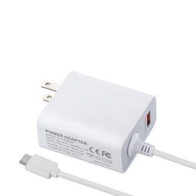 Зарядное устройство для розетки USB-C 60 Вт с фиксированным кабелем, высокоскоростной адаптер питания Type-C для смартфонов, планшетов и ноутбуков