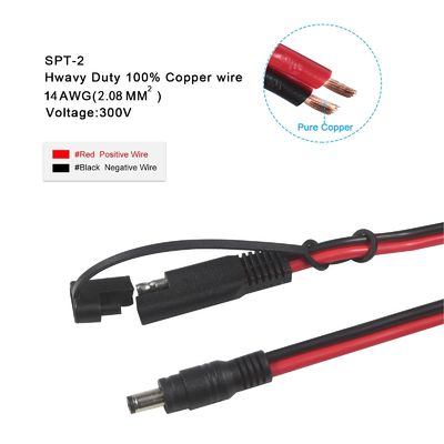 Адаптерный коаксиальный кабель SAE - DC, 6 футов, 14AWG, быстроразъемный разъем, штекер 5,5 мм x 2,1 мм, удлинитель питания с адаптерами 8 мм, 2,5 мм, 3,5 мм для автомобилей (B09N3LCJ4F)