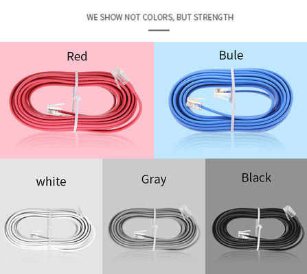 RJ11 Телефонный расширительный кабель 6P4C Золотопокрытые соединители 15ft 25ft 50ft