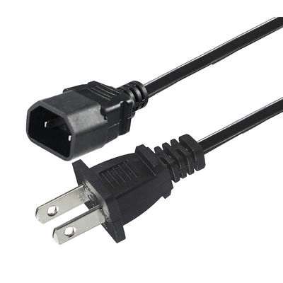 NEMA 1-15P до IEC C18 Power Cord - 2-проходный US Plug to C18 Connector Cable для адаптера ноутбука, проектора, питания монитора