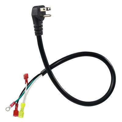 Кабель питания с угловым разъемом US 3-Prong на клеммы Spade/Ring, 14AWG