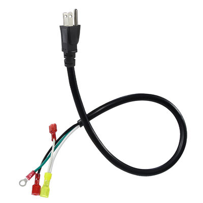 Кабель питания с угловым разъемом US 3-Prong на клеммы Spade/Ring, 14AWG