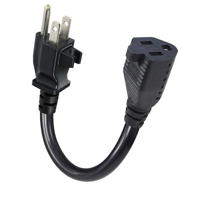 Удлинитель с вилкой NEMA 5-15P и зажимом для кабеля, 14AWG