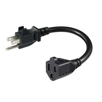 Удлинитель с вилкой NEMA 5-15P и зажимом для кабеля, 14AWG