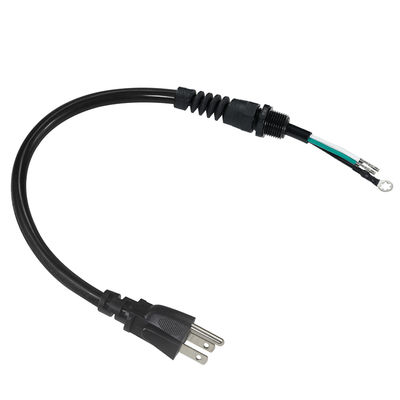 Силовой кабель NEMA 5-15P с угловым разъемом к вилке Schuko с защитой от натяжения