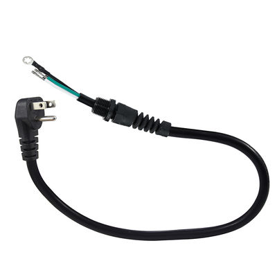 Силовой кабель NEMA 5-15P с угловым разъемом к вилке Schuko с защитой от натяжения