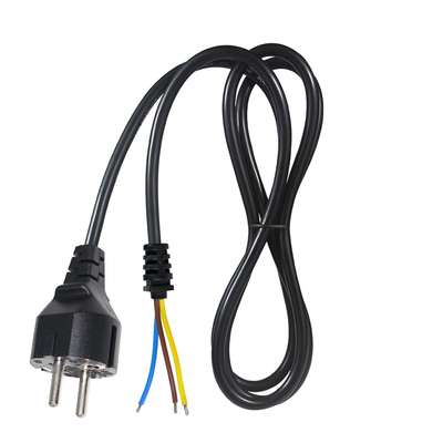 EU Plug to Tinned Stripped Wire Power Cord- 2-Pin Euro Power Cable for DIY AC Wiring, Panel Connection, Equipment Input (Европейский электрический кабель, подключающийся к консервированному проводу)