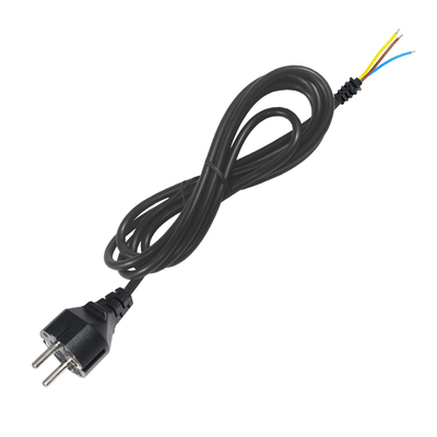 EU Plug to Tinned Stripped Wire Power Cord- 2-Pin Euro Power Cable for DIY AC Wiring, Panel Connection, Equipment Input (Европейский электрический кабель, подключающийся к консервированному проводу)