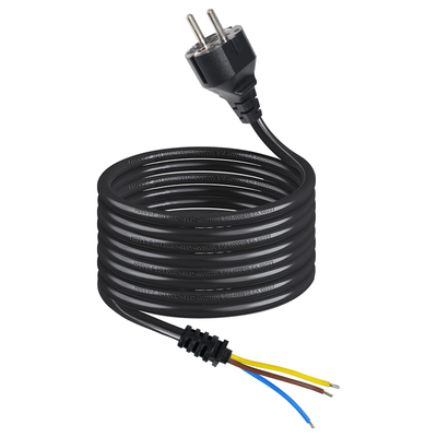 EU Plug to Tinned Stripped Wire Power Cord- 2-Pin Euro Power Cable for DIY AC Wiring, Panel Connection, Equipment Input (Европейский электрический кабель, подключающийся к консервированному проводу)