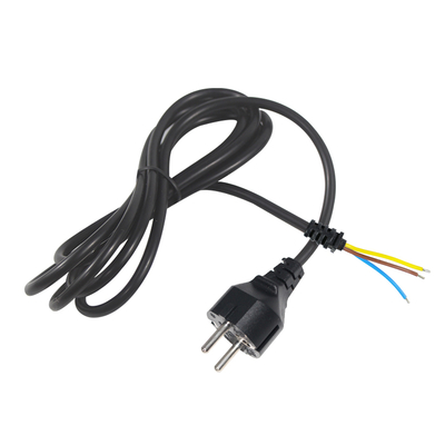EU Plug to Tinned Stripped Wire Power Cord- 2-Pin Euro Power Cable for DIY AC Wiring, Panel Connection, Equipment Input (Европейский электрический кабель, подключающийся к консервированному проводу)