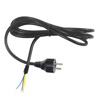EU Plug to Tinned Stripped Wire Power Cord- 2-Pin Euro Power Cable for DIY AC Wiring, Panel Connection, Equipment Input (Европейский электрический кабель, подключающийся к консервированному проводу)