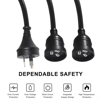 AU подключается к 2 x AUS Socket Splitter Extension Cord - австралийский 3-прикольный кабель питания