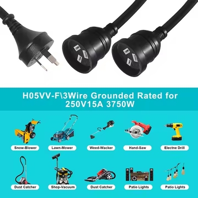 AU подключается к 2 x AUS Socket Splitter Extension Cord - австралийский 3-прикольный кабель питания