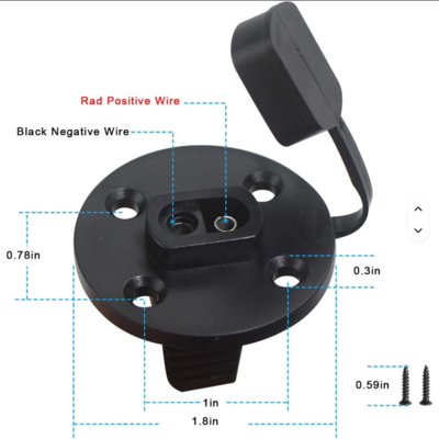 SAE Socket Sidewall Port с пылевой крышкой и монтажными винтами, панельный подключатель для солнечной энергии, мотоцикла, зарядки батареи