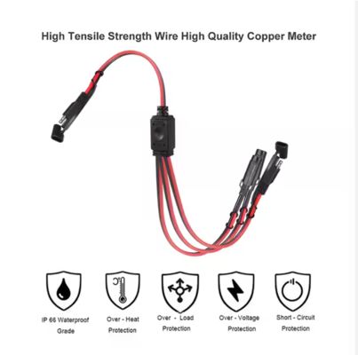 Кабель для разделения энергии SAE 1 на 3 для солнечных панелей и зарядных устройств