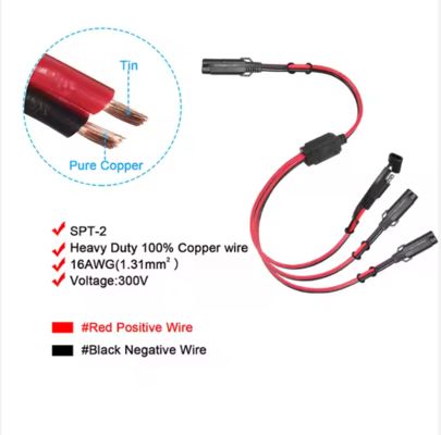 Кабель для разделения энергии SAE 1 на 3 для солнечных панелей и зарядных устройств