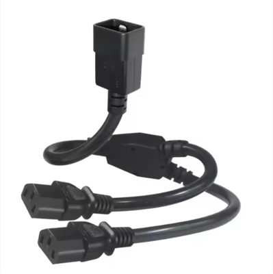Кабель C20 до Dual C13 Power Splitter, 250V 15A, IEC 60320 Расширительный кабель для PDU/Центра обработки данных/сервера