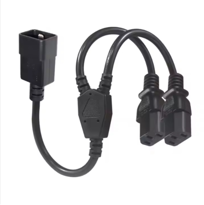 Кабель C20 до Dual C13 Power Splitter, 250V 15A, IEC 60320 Расширительный кабель для PDU/Центра обработки данных/сервера