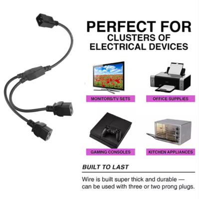 C20 до Dual C19 Power Splitter Cable, 250V 16A, тяжелый расширительный кабель IEC для PDU, сервера, использования в дата-центре