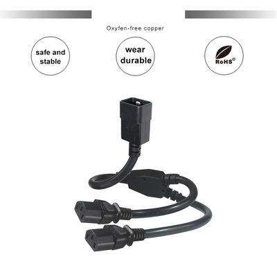 C20 до 2xC13 Y-Splitter Power Cord 15A 250V Чистая медь