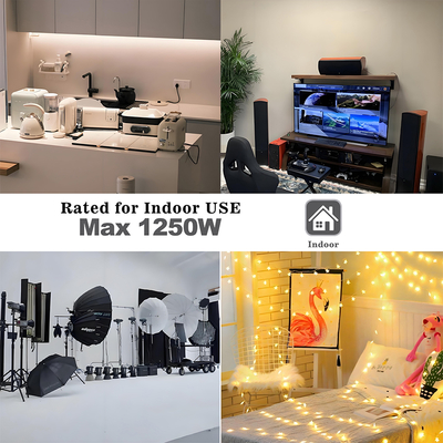 Удлинитель NEMA 1-15P на 1-15R, 2-контактный, 110В-250В, медь, ПВХ