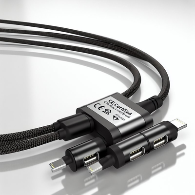 Сертифицированный CE 3-в-1 USB кабель зарядки с быстрой зарядкой 15 Вт