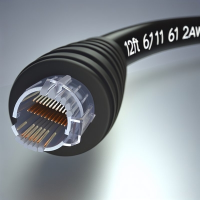 RJ11 6P4C спиральный телефонный кабель 12FT мужской к мужскому 24AWG