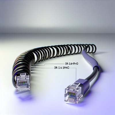 RJ11 6P4C спиральный телефонный кабель 12FT мужской к мужскому 24AWG
