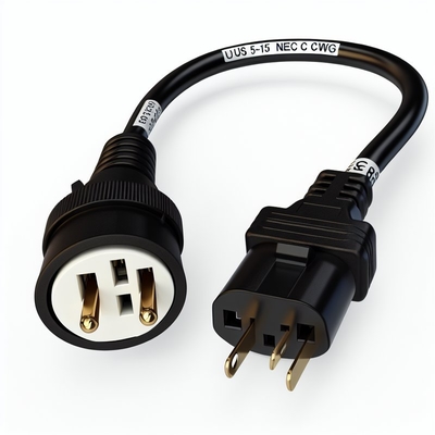 NEMA 5-15 к IEC C15 Электрический кабель 16AWG-18AWG для компьютеров