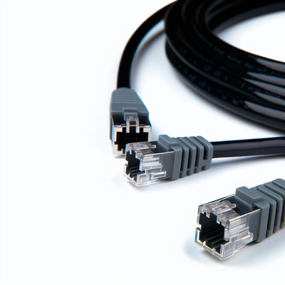 25 футов Черный RJ11 Телефонный кабель 4P4C 4P2C Расширение