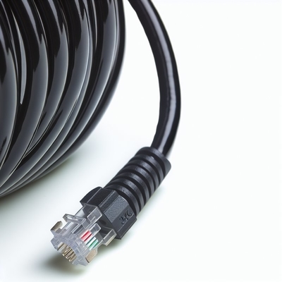 RJ11 RJ12 Спиральный телефонный кабель 6ft 24AWG 350MHz защищенный