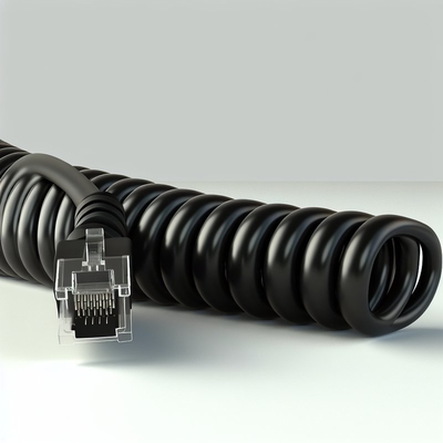 RJ11 RJ12 Спиральный телефонный кабель 6ft 24AWG 350MHz защищенный