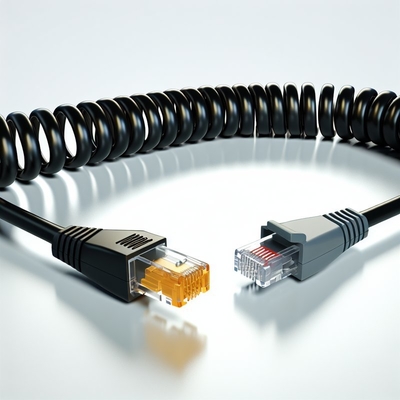 Специальный RJ9 катушный телефонный кабель 5 футов Черный ПВХ пиджак