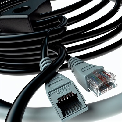 Специальный RJ9 катушный телефонный кабель 5 футов Черный ПВХ пиджак