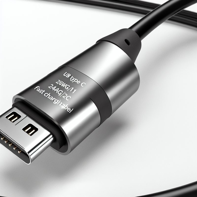 Кабель USB Type C выдвижной, быстрая зарядка, 28AWG 1P 24AWG 2C