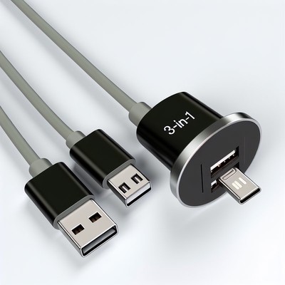Магнитный USB-кабель 3 в 1 с нейлоновой петлей микро типа C 8 пин