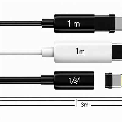 Кабель быстрой зарядки USB от типа А до типа С 1 м Черный Белый