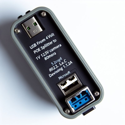 Сплиттер POE 48В на 12В IEEE802.3af с разъемами RJ45 и кабелем постоянного тока