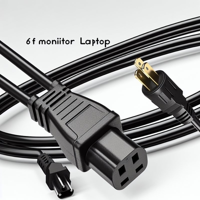 NEMA5-15P до C13 AC Power Cord 1,8 м Черный Белый 7A-15A