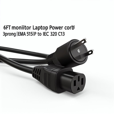 NEMA5-15P до C13 AC Power Cord 1,8 м Черный Белый 7A-15A
