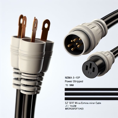 Шнур питания NEMA 5-15P to 5-15R 0.5м SJT 16AWG 125В 15А
