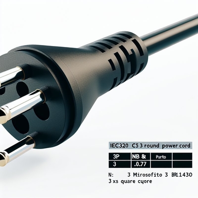 Бразилия NBR14136 IEC320 C5 3-контактный шнур питания 3x0.75мм² 1.8M Черный