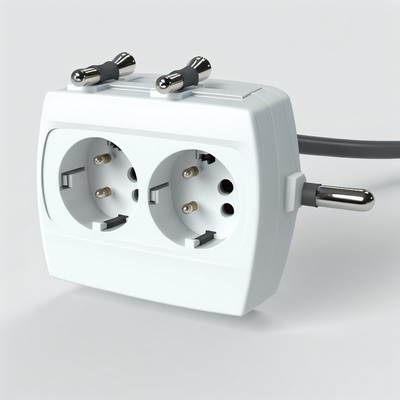 Удлинитель с вилкой EU 3pin на 2 розетки, 1.8 м