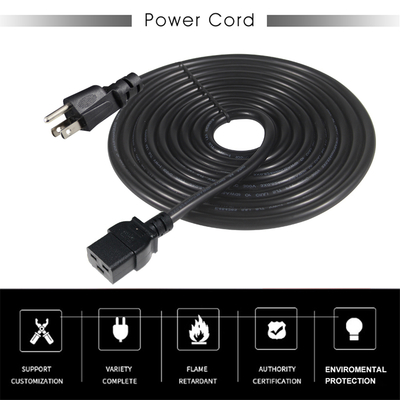 NEMA 5-15P to IEC C19 Power Cord for Data Center and Server