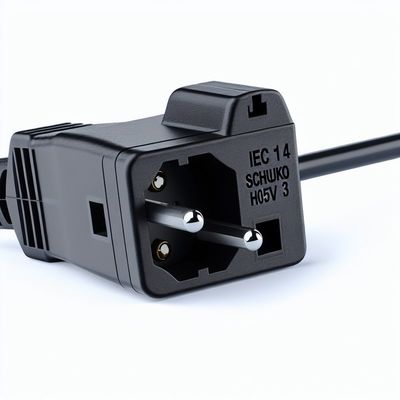 Кабель-переходник IEC C14 на Schuko, розетка, 10A 250V H05VV-F 3G
