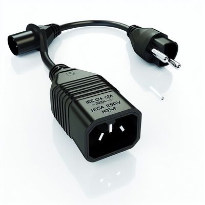 Кабель-адаптер питания IEC C14 - Schuko, гнездо, 10A 250V, H05VV-F