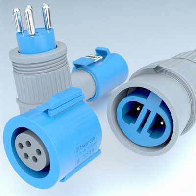 20А 250В Powercon Ключевой кабельный соединитель Синий вход Серый выход