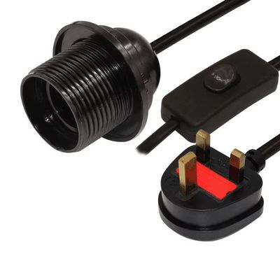 UK Plug E26 Bulb Socket Converter с 303 переключателем 250В